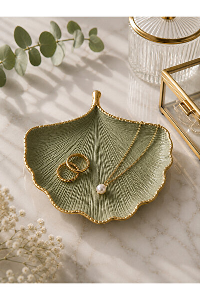 Sabletscrafts Sage Green Ginkgo Leaf Jewelry Plate Made from Stone Powder |  ...