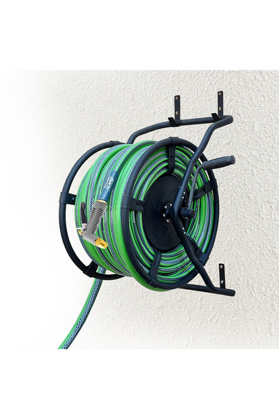 ALAYED "Uday" Iron Hose Reel for Garden and Irrigation 3/4 Inch 30 Meters Gre...