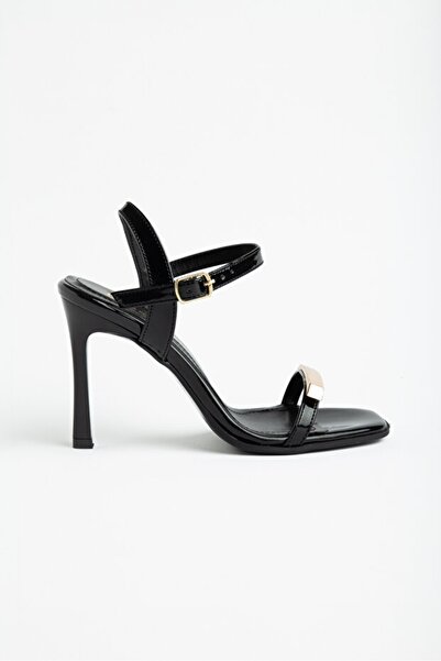trender Women's Evening Dress Sandals 5401 Black Patent Leather