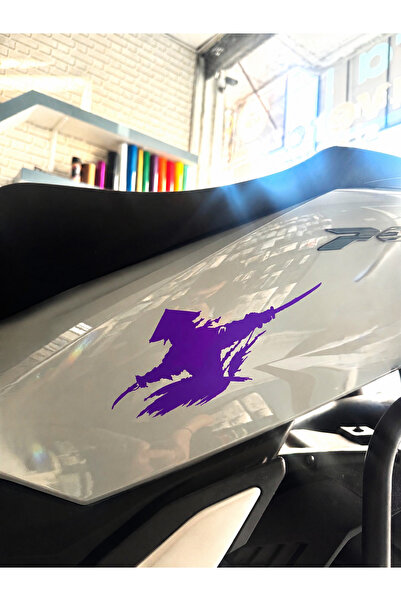 Mavera Stickers ملصق الساموراي بالسيف مقاس 20x9 سم للسيارة والخوذة والدراجة ا...