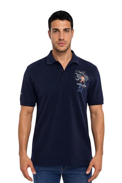 Arma Ar-Ma Men's Polo Collar T-Shirt Picture Printed Knitted Fabric Regular F...