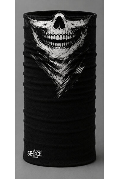 spacemoto Minimal Kuru Kafa Desenli Bandana Biker Rider Buff