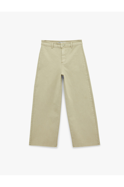 Koton Comfortable Cut-Out High Waist Jean Pants with Pockets - Culoette Jean