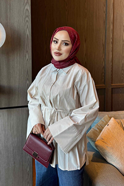 İmajButik قميص بأزرار وتفاصيل حجرية أمامية