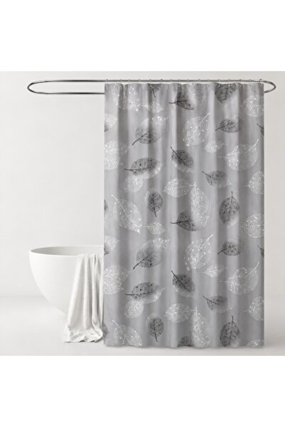 OEM Perdea de duș impermeabilă cu 12 inele, model frunze decorative, 180x180 ...