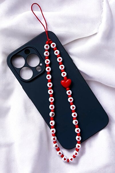 nftart.design Red and White Hearts Phone Strap Charm