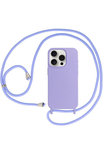 OEM Θήκη Πλάτης Σιλικόνης με Λουράκι Μωβ (iPhone 13 Pro Max)