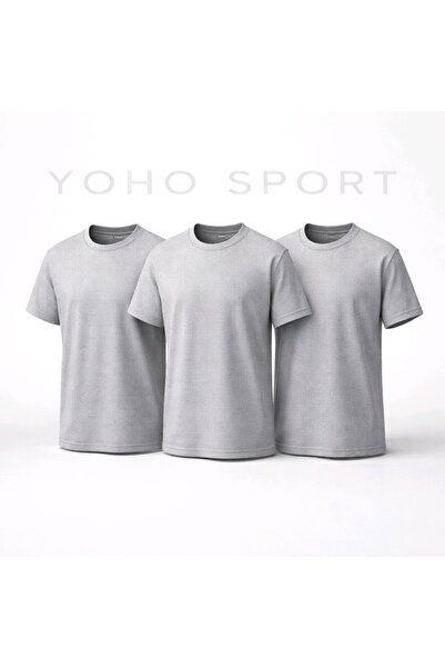 YOHO SPORT Tricou unisex cu croială de bază, 100% bumbac, cu textură moale, g...