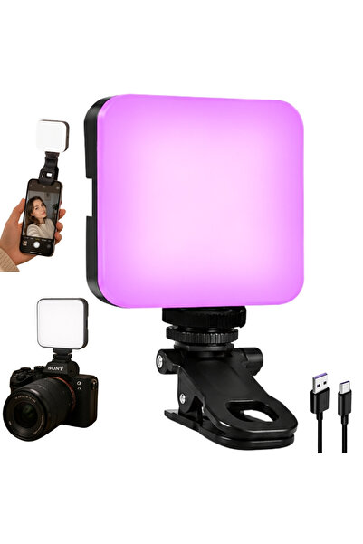 OEM Lampa LED RGB Mini pentru Foto si Video, 3000K-6500K, Filet 1/4”, Clip Pr...