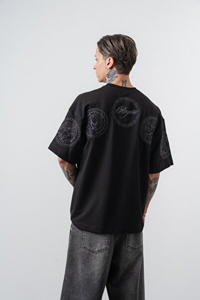 Respire Tricou supradimensionat Rosette, negru