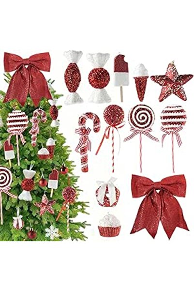 OEM Decorațiuni pentru Brad Lipe Candelii de Zahar și Dulciuri Set 12 Decoraț...