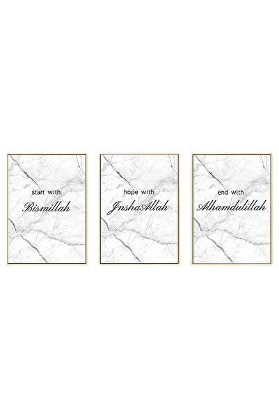OEM Tablou pe Pânză Poster Set 3 Piese 60x90 cm Artă Arabă Caligrafie