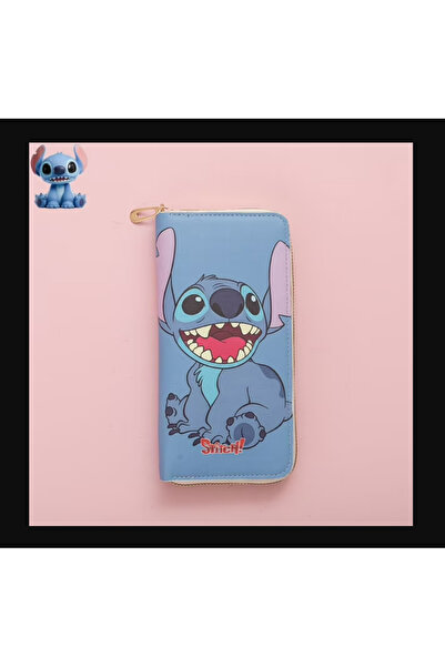 BABUN Zippered Big Blue Stitch Character Coin Wallet for Girls and Boys, Larg...