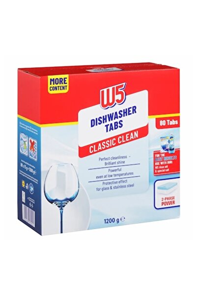W5 Tablete clasice pentru mașina de spălat vase, 80 bucăți, protecție pentru ...