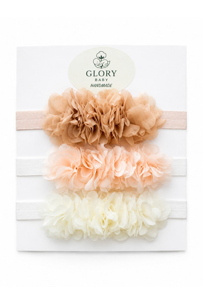 GLORY BABY 3'lü Bebek Bandana Seti Lazer Çiçek