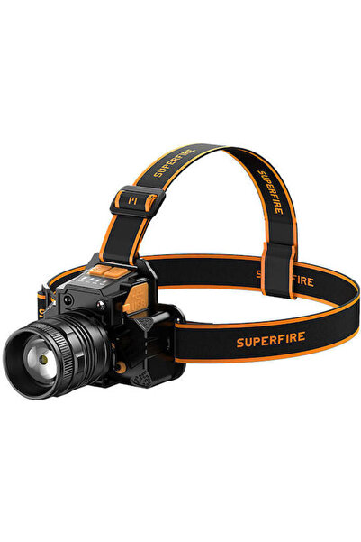 SUPERFIRE Επαναφορτιζόμενος φακός κεφαλής LED με μέγιστη φωτεινότητα 350lm Μα...