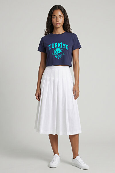 BACKLAİN Mod Style Turkey Football Themed Women's Crop T-Shirt