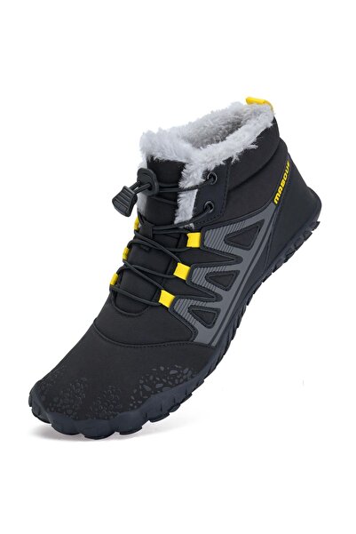 OEM Pantofi Bărbătești de Iarnă Barefoot Căptușiți, Rezistenți cu Blană, Negr...