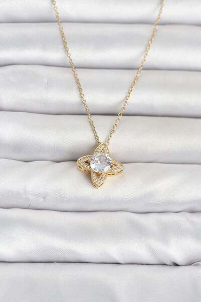 Inure Jewelry 316L Steel Chain Gold Color Clover Model Women's Necklace
