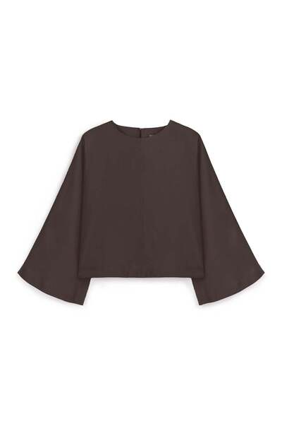 praye Podstavljena bluza od tencela, braon