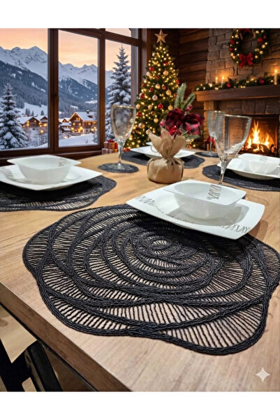 Bedii relax Lüx Amerikan Servis Runner Supla 12 Parça ( 6 Supla 6 Bardak Altl...