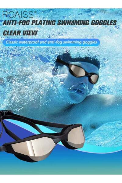 ROAISS Swim Goggles for Adults Soft Silicone Gasket Anti Fog No Leaking Clear...