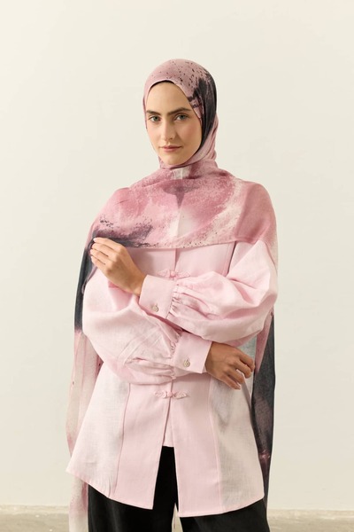 Modakaşmir Marble Pattern Tencel Flow Shawl