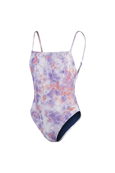SPEEDO Costum de baie întreg pentru femei, imprimat, cu bretele subțiri, ajus...