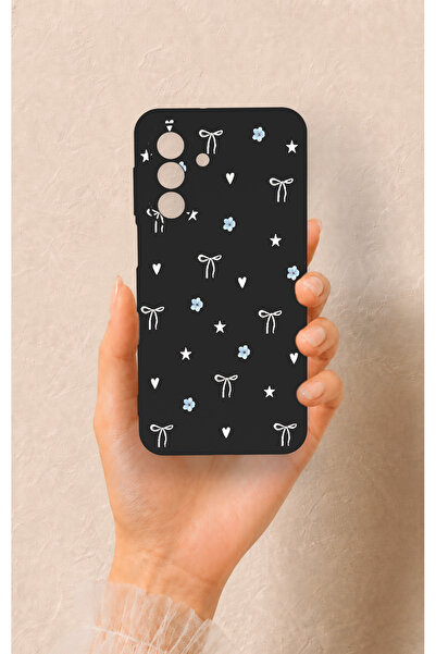 Vip Case Samsung A17 Uyumlu Mini Fiyonk Siyah Desenli Silikon Kılıf