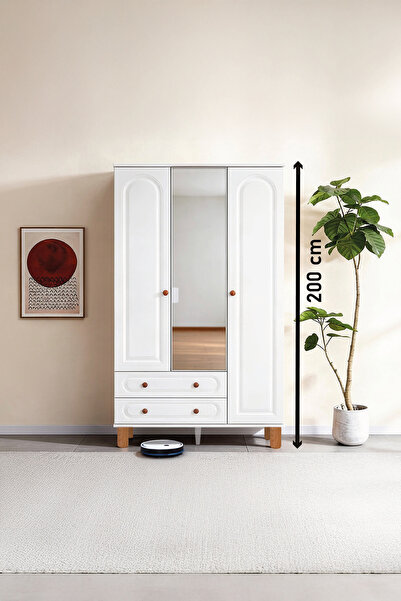 Kilim Mobilya Bohem's Plus Aynalı Üç Kapaklı Dolap