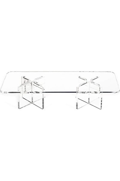 Slasa Acrylic Rectangle Display Riser Stand 30 x 10 x 5 cm Clear Tabletop Sho...