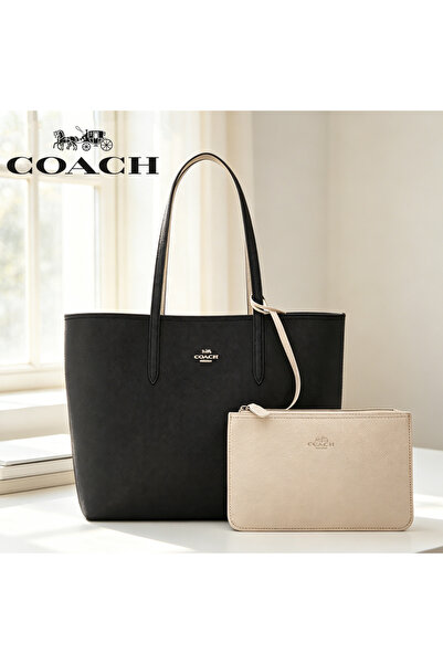 Coach New York women's double-sided large capacity handbag shoulder bag cross...