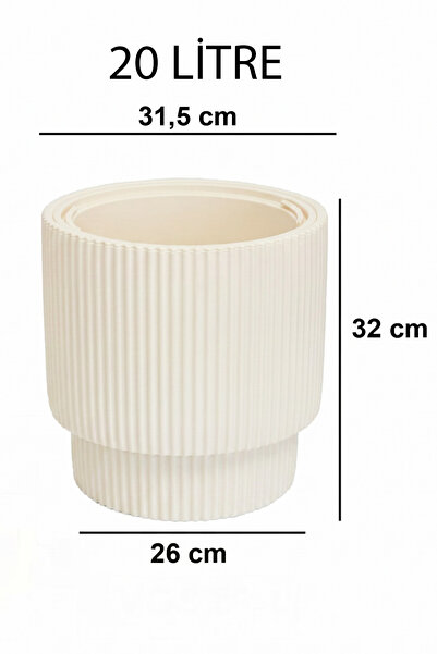 TEMMUZ HOME Vega Model Büyük Dekoratif Modern Saksı Ve Vazo 20 Lt ( 31,5 Cm X 32 Cm ) (Deliksiz Tabaksız İçliksiz)