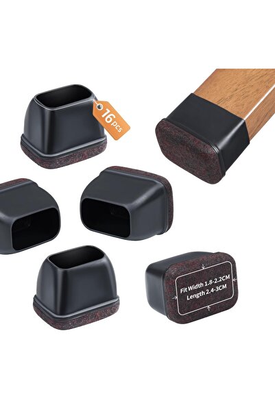 OEM Pack of 16 rectangular chair leg caps, silicone chair leg caps, extra sma...