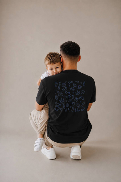 genosha Father's Day Gift, Father-Child Combination, 100% Cotton Oversize T-S...
