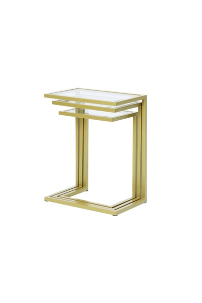 Vivense BRUC GOLD METAL ÜÇLÜ ZİGON SEHPA