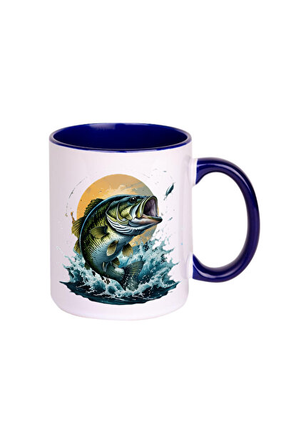 CERCİBAZAAR Fish Themed Special Design Porcelain Mug – 300 ml Stylish Mug wit...