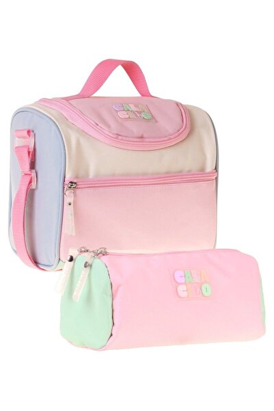 CalaCilo Scales Pink Green Colored Girls' Pink - Green Color Lunchbox and Pen...