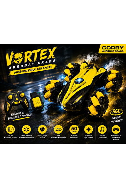 Corby CSG010 Akrobat Uzaktan Kumandalı Araba VORTEX AKROBAT ARABA Sınırları Z...