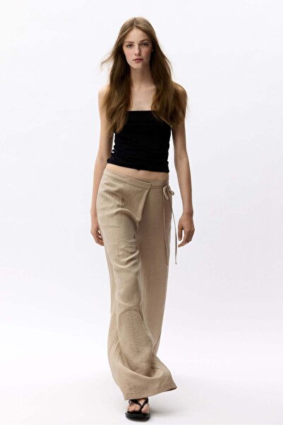 H&M Linen-blend wrapover trousers