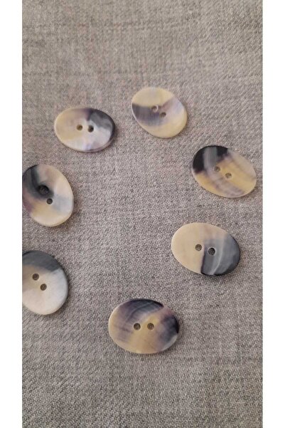 ILERI EUROPE Natural Genuine Pearl Mussel Shell Button 20X14 mm 7Pcs