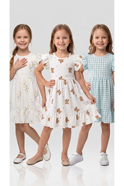 NEWKİDS SET DE 3 PIESE Rochie pentru fete 3 PIESE SEZON NOU VARĂ