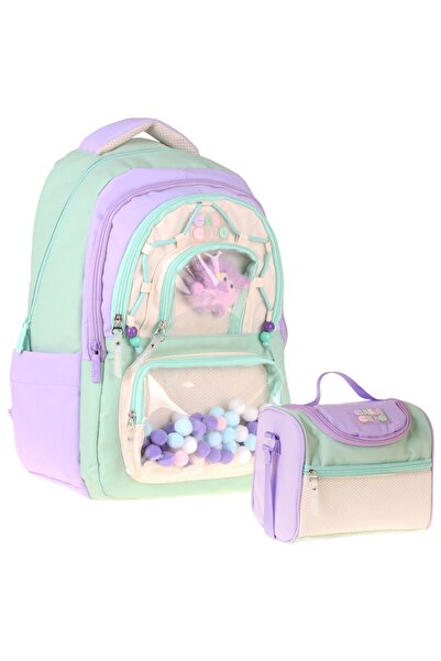 CalaCilo Rucsac și set de prânz pentru fete de școală primară - Curcubeu Lili...