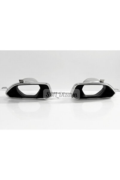 SML Dizayn BMW G20 G22 G23 Uyumlu M340i M440i Kare Egzoz Ucu - İthal Krom Güm...