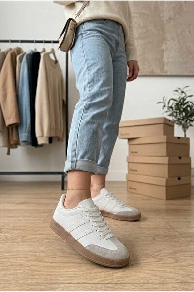 MİYASPORT White-Black-Brown Sole Unisex Daily Comfortable Lightweight Lace-Up...