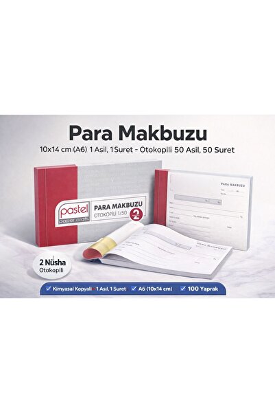 pastel paper craft Para Makbuzu 10x14 cm (A6) 1/50 (50 asıl 50 suret 100 yapr...