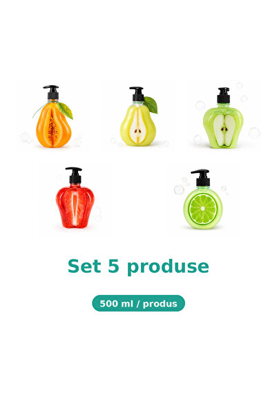 Tasty Set 5 Produse Tasty, Mix Pepene Galben, Pere, Mar Extract, Capsuni, Lime