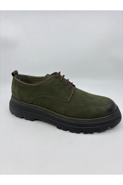 Papuccu Khaki Nubuck Men's Leather Shoes