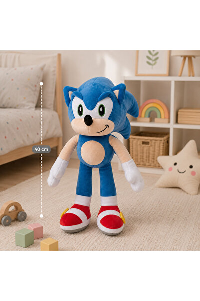 Toyzoy Toys Mavi Sonic Peluş Oyuncak 40 cm- Koleksiyon & Hediyelik Oyuncak