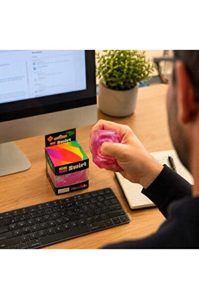 Generic DAT DAT Squishy Cube Stress Ball Pink Squeeze Sensory Fidget Toy for Teens Adults Office Desk Classroom